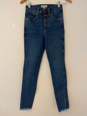 Madewell 10” High-Rise Skinny Jeans in Dark Blue Wash